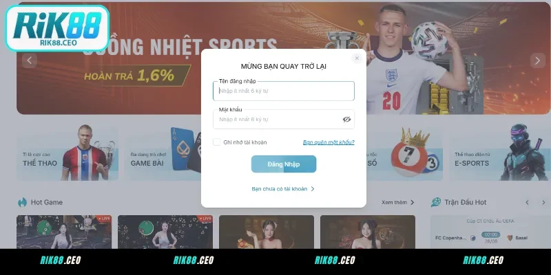 Hướng dẫn chi tiết cách đăng nhập RIK88