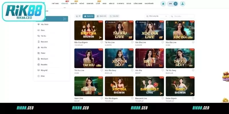 Giới thiệu đôi nét về sòng bài RIK88
